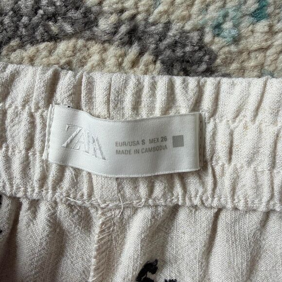 Zara Women's Cream and Black Trousers  pants Size S - Picture 4 of 6